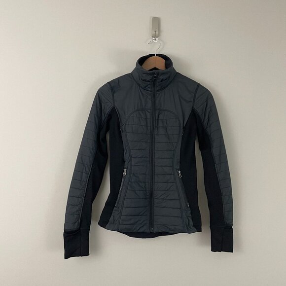 Lululemon First Mile Full Zip Quilted Jacket in Black Size 2 - Picture 1 of 7